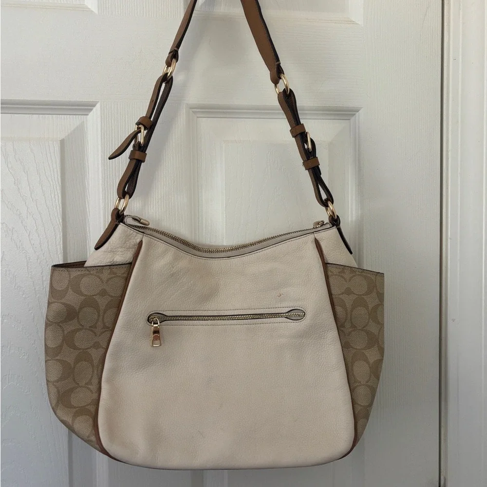 Coach C2855 Rori Shoulder Bag In Colorblock Signature Canvas‎ Light Khaki